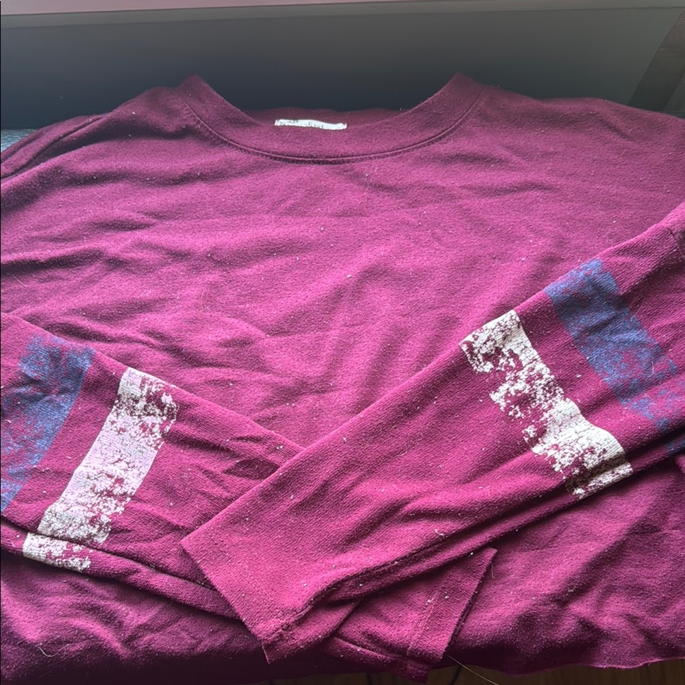 About A Girl Burgundy Crew Neck Sweater